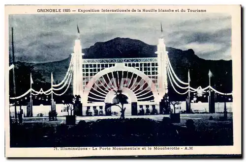 Cartes postales Grenoble 1925 - Exposition Internationale de la houille blanche et du tourisme illuminations - l