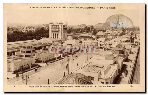 Cartes postales Exposition des arts decoratifs modernes - Paris 1925 Vue generale de l esplanade des invalides v