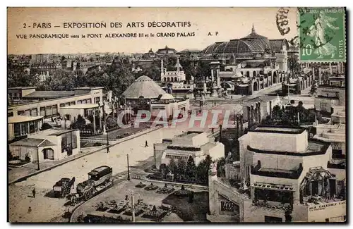 Cartes postales Paris - Exposition des arts decoratifs Vue Panoramique vers le Pont Alexandre III er le Grand Pa