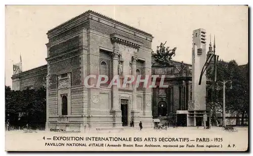 Cartes postales Exposition Internationale des arts decoratifs - Paris 1925 Pavillon National d Italie