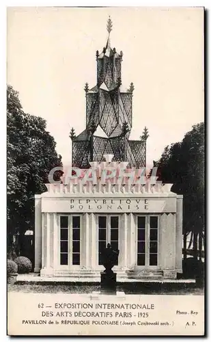 Cartes postales Exposition Internationale des arts decoratifs - Paris 1925 Pavillon de la Republique Polonaise P