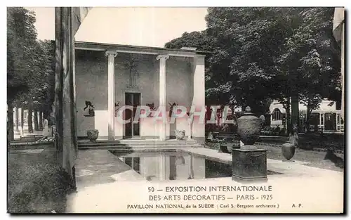 Cartes postales Exposition Internationale des arts decoratifs - Paris - 1925 Pavillon national de la Suede