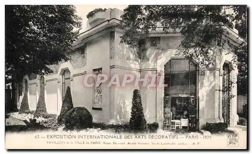 Cartes postales Exposition Internationale des arts decoratifs - Paris - 1925 Pavillon de la Ville de Paris