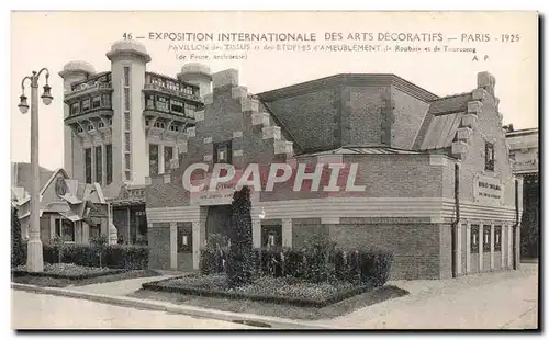 Cartes postales Exposition Internationale des arts decoratifs - Paris - 1925 Pavillon des Tissus es des Etoffes