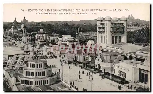 Cartes postales Exposition Internationale des arts decoratifs - Paris - 1925 Vue generale aur l Esplanade des In