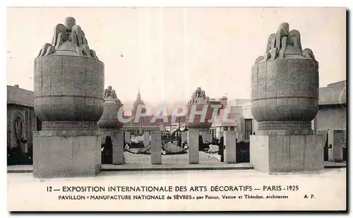 Cartes postales Exposition internationale des arts decoratifs Paris 1925 Pavillon manufacture nationale de Sevre