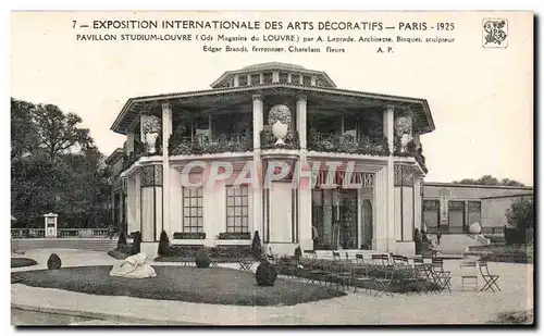 Cartes postales Exposition internationale des arts decoratifs Paris 1925 Pavillon studium louvre Grands magasins