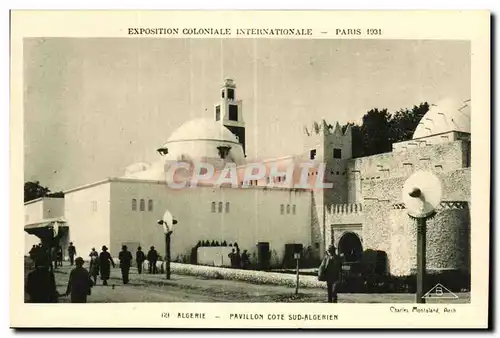 Cartes postales Exposition internationale des arts decoratifs Paris 1925 Algerie pavillon cote sud algerien