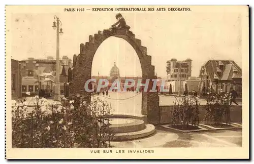 Cartes postales Paris 1925 exposition internationale des arts decoratlfs vue sur les invalides