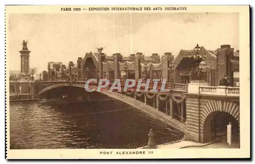 Cartes postales Paris 1925 exposition internationale des arts decoratlfs Pont alexandre III