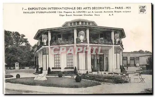 Ansichtskarte AK Exposition internationale des arts decoratlfs Paris 1925 Pavillon studium louvre