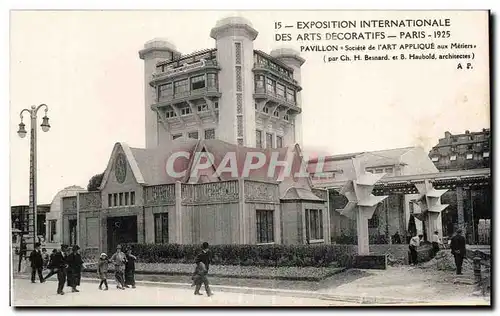 Cartes postales Exposition internationale des arts decoratlfs Paris 1925 Pavillon societe de i art applique aux