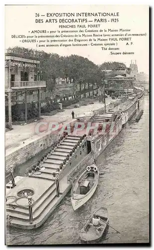 Cartes postales Exposition internationale des arts decoratlfs Paris 1925 Peniches paul Poiret