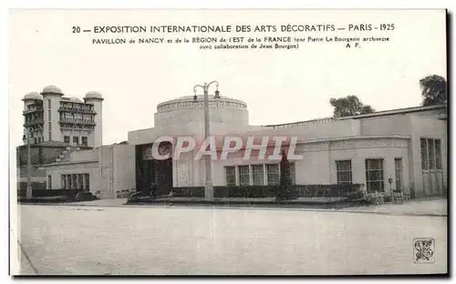 Cartes postales Paris Exposition internationale des Arts Decoratifs Pavillon de Nancy et de la region Est de Fra