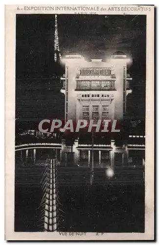 Cartes postales Paris Exposition internationale des Arts Decoratifs 1925 Vue de nuit