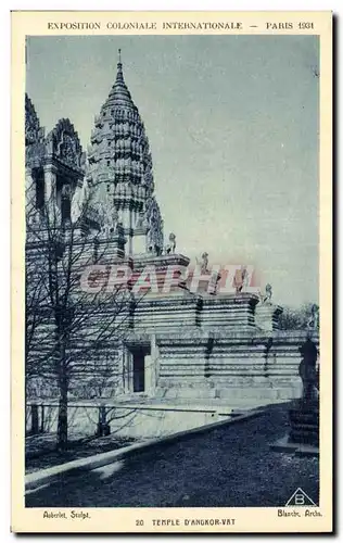 Cartes postales Paris Exposition coloniale internationale 1931 Temple d Angkor Vat