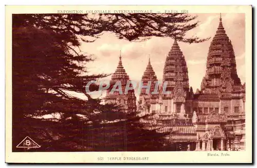 Cartes postales Paris Exposition coloniale internationale 1931 Temple d Angkor Vat