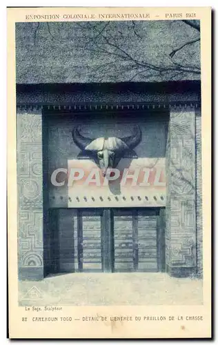 Cartes postales Paris Exposition coloniale internationale 1931 Cameroun Togo Detail de l entree du pavillon de l