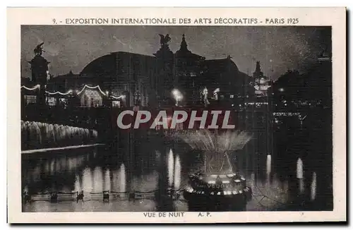 Cartes postales Paris Exposition des Arts decoratifs Paris 1925 Vue de nuit