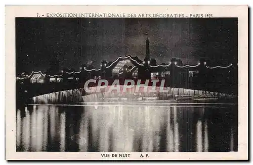 Cartes postales Paris Exposition des Arts decoratifs Paris 1925 Vue de nuit