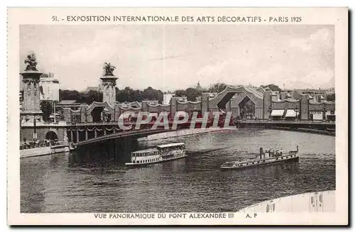 Cartes postales Paris Exposition des Arts decoratifs Paris 1925 Vue panoramique du Pont Alexandre III