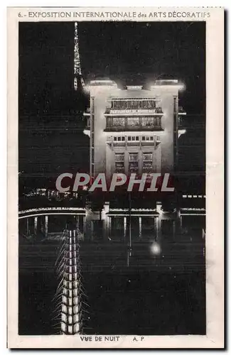 Cartes postales Paris Exposition des Arts decoratifs Paris 1925 Vue de nuit