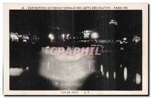 Cartes postales Paris Exposition des Arts decoratifs Paris 1925 Vue de nuit