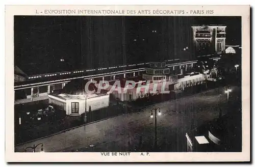 Cartes postales Paris Exposition des Arts decoratifs Paris 1925 Vue de nuit