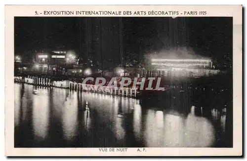 Cartes postales Paris Exposition des Arts decoratifs Paris 1925 Vue de nuit