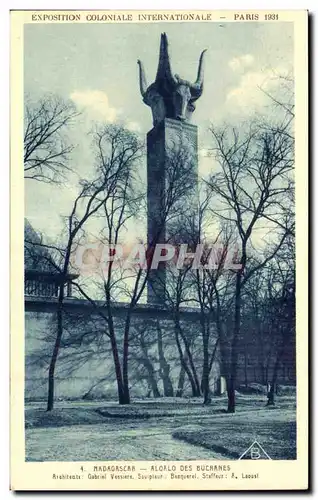 Cartes postales Exposition coloniale internationale Paris 1931 Madagascar Malagasy Aloalo des Bucranes