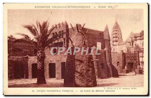 Cartes postales Exposition coloniale internationale Paris 1931 Afrique occidentale francaise La place du marche