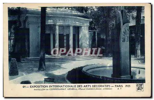 Cartes postales Exposition internationale des Arts decoratifs Paris 1925 Pavillon du commissariat general