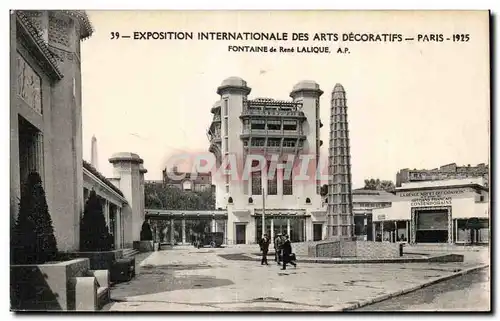 Cartes postales Exposition internationale des Arts decoratifs Paris 1925 Fontaine de Rene Lalique