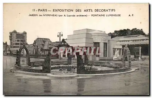 Ansichtskarte AK Exposition internationale des Arts decoratifs Paris 1925 Jardin des nympheas Fontaine lumineuse