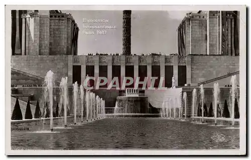 Cartes postales Exposition internationale Paris 1937 Bassins et fontaines du Trocadero