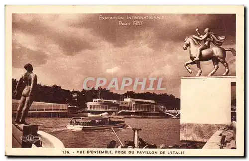 Cartes postales Exposition Internationale Paris 1937 vue d ensemble prise du pavillon de l italie