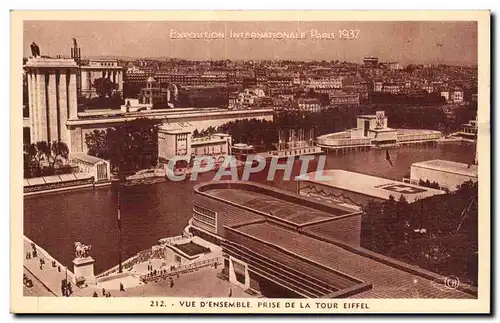 Cartes postales Exposition Internationale Paris 1937 vue d ensemble prise de la tour eiffel