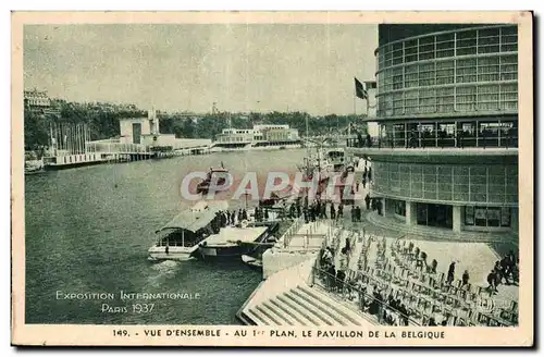 Ansichtskarte AK Exposition Internationale Paris 1937 vue d ensemble - au 1st plan le pavillon de la belgique