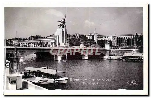 Ansichtskarte AK Exposition Internationale Paris 1937 vue d ensemble prise de la rive gauche