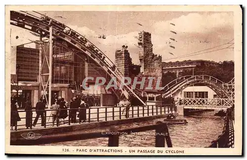 Cartes postales Exposition Internationale Paris 1937 parc d attractions - un passage du cyclone