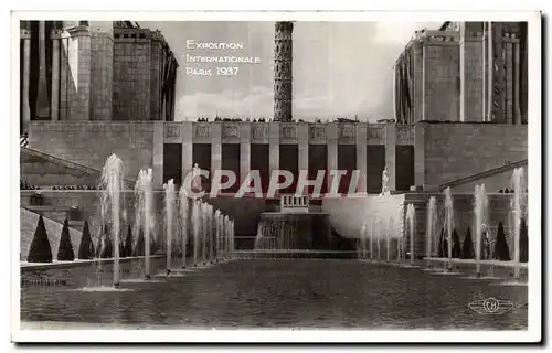 Ansichtskarte AK Exposition Internationale Paris 1937 les Bassins et fontaines du trocadero
