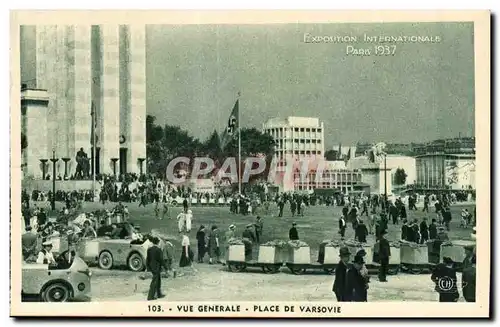 Cartes postales Exposition Internationle paris 1937 Vue generale place de Varsovie