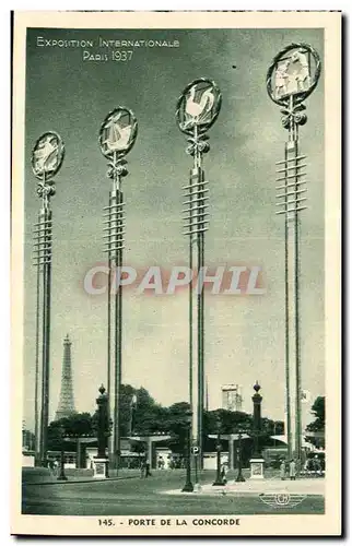 Cartes postales Exposition Internationale Paris 1937 Porte de la concorde