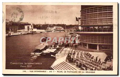 Cartes postales Exposition internationale Paris 1937 Vue d Ensemble au plan le Pavillon de la belgique