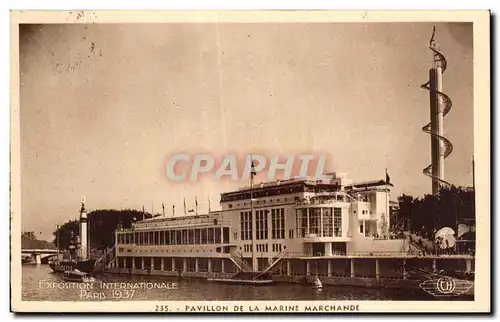 Cartes postales Exposition internationale Paris 1937 Pavillon de la marine marchane