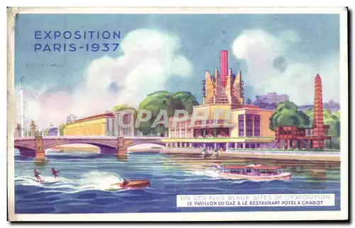 Cartes postales Exposition Paris 1937 un des plus beaux sites l exposition le pavillon du gaz   le resturant pot