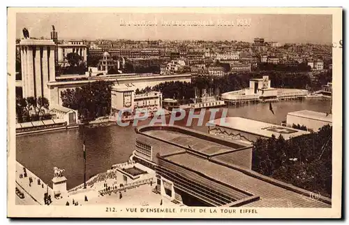 Cartes postales Exposition intenationale Paris 1937 Vue d Ensemble prise de la tour eiffel