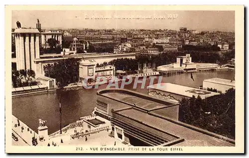 Cartes postales Exposition intenationale Paris 1937 Vue d ensemble prise de la tour eiffel