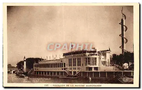 Ansichtskarte AK Exposition intenationale Paris 1937 Pavillon de la marine marchande