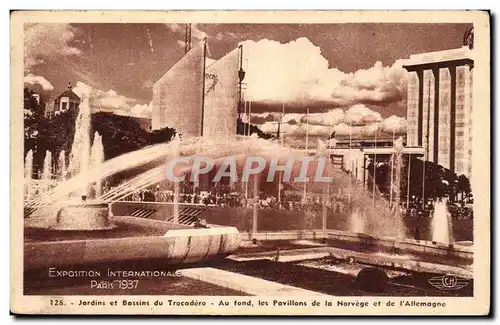 Ansichtskarte AK Exposition intenationale Paris 1937 Jardins et Bassins tracodero